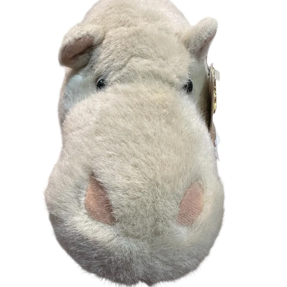 Vintage FLOMO Plush Hippo — 11” Cream Tan Stuffed‎ Animal with Original Tags